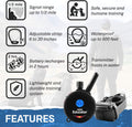 Educator ET-300 Black Ecollar, 1/2 Mile Range, 100 Levels, Waterproof, with Training Clicker