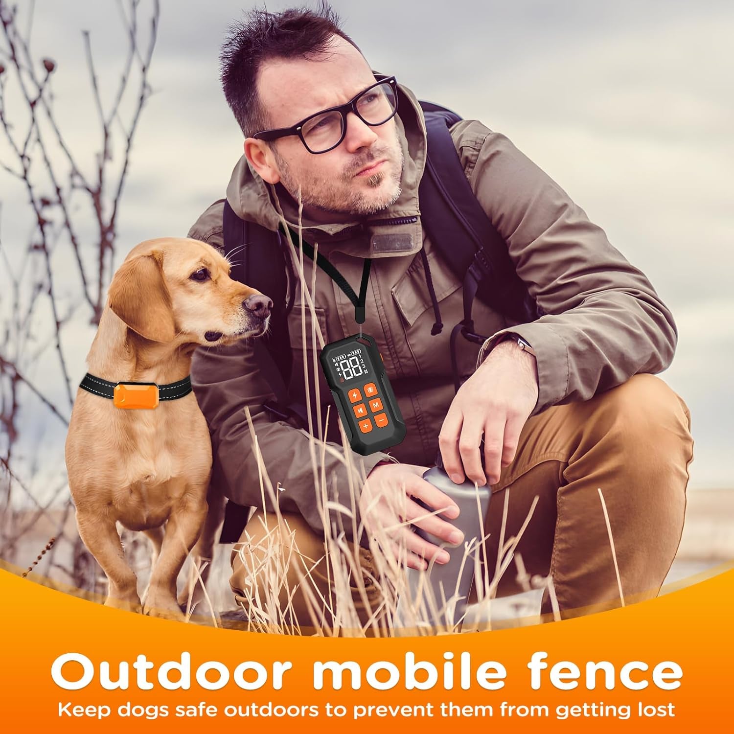 Wireless Electric Dog Fence – Circular Boundary System with Training Shock Collar, No Wire Needed, Remote Controlled Dog Fence