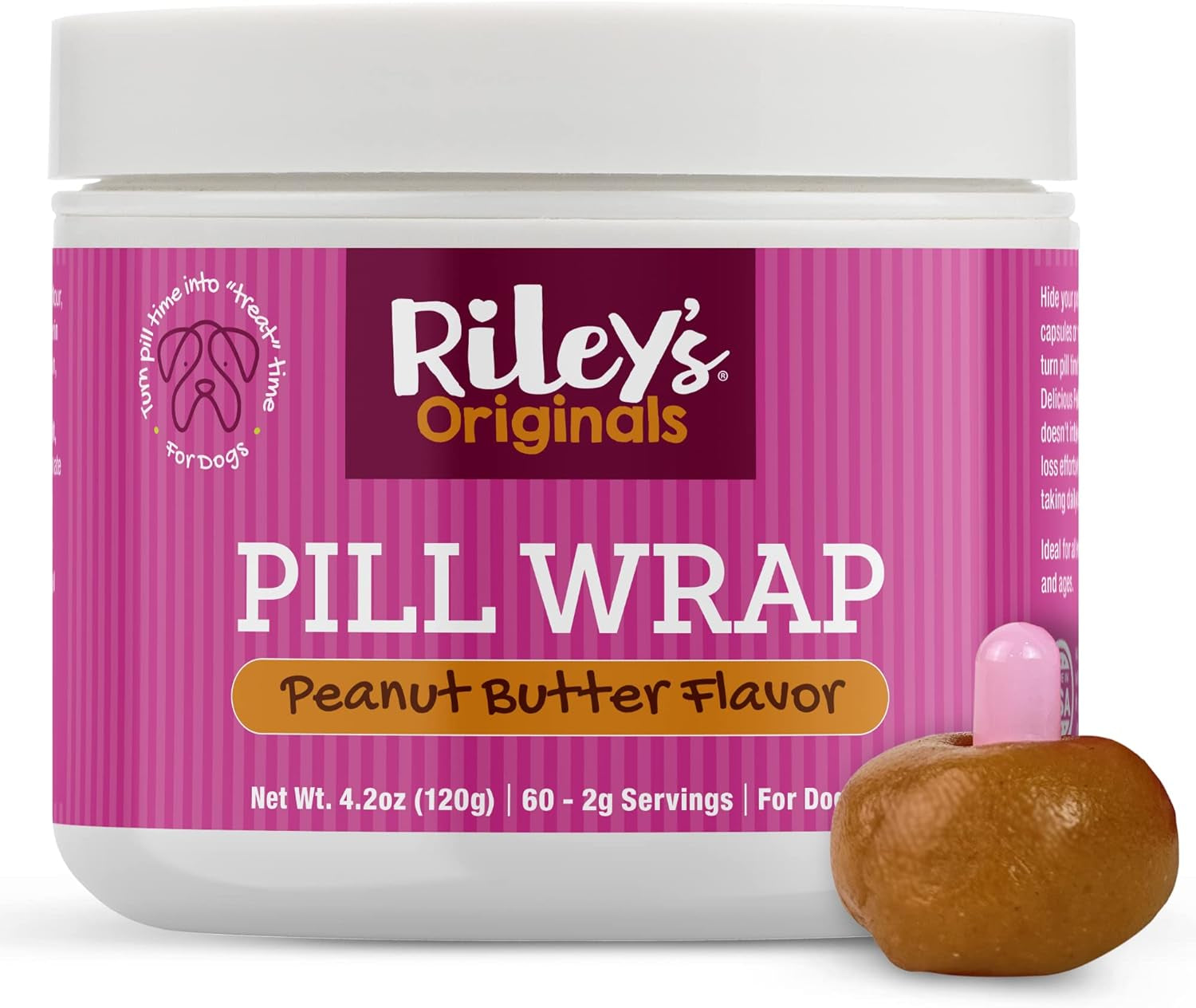 Riley's Cheese & Bacon Flavored Pill Wrap for Dogs - Pill Paste for Easy Medication Concealing
