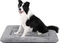 Washable Dog Crate Bed for Large Dogs - Non-Skid Comfort Pad Mat, Fits Metal Crates, Light Grey