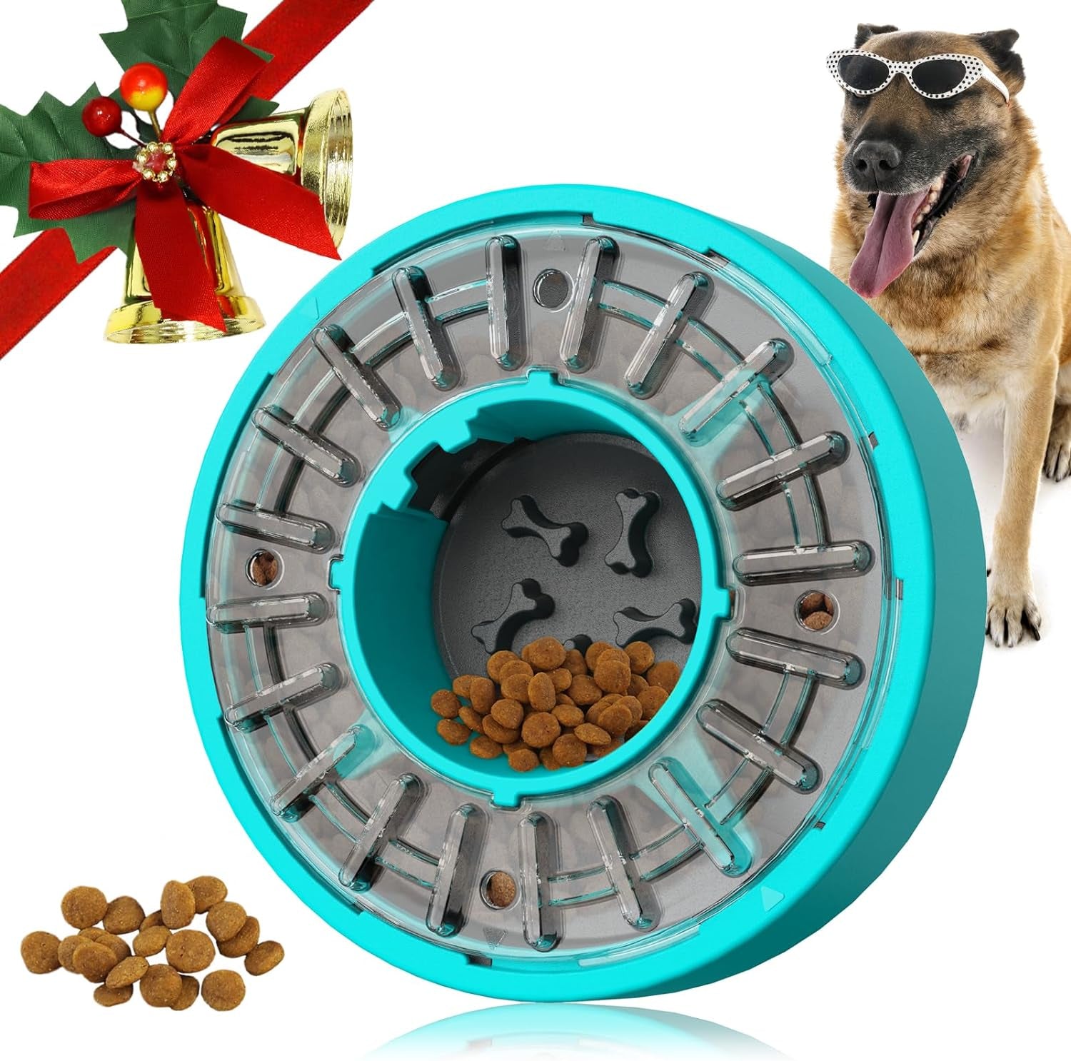 KADTC Slow Feeder Dog Puzzle - Treat Dispensing Maze Bowl for All Dog Sizes, Interactive