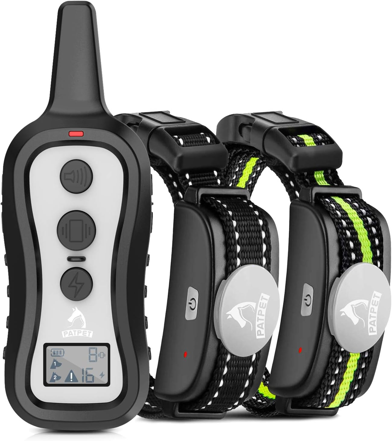 PATPET Dog Training Collar with Remote, Beep/Vibration/Shock, 1000 Ft Range, Rainproof