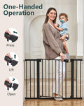 Auto-Close Dog Gate for Stairs & Doorways - Pressure-Mounted Pet Safety Gate, Easy Installation