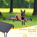 Cooling Outdoor Elevated Dog Bed: Raised Cot for Large Dogs up to 85 Lbs, Waterproof, Black