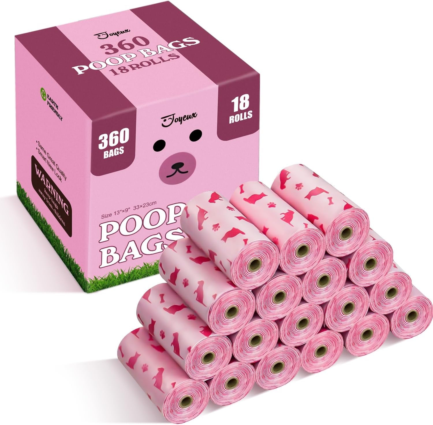 Leak-Proof Dog Poop Bags with Dispenser - Thick Waste Bags for Dogs, Unscented & Extra Strong