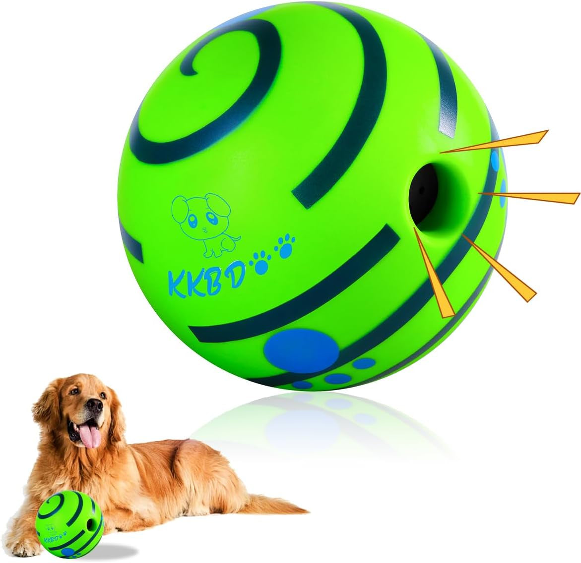 Wobble Giggle Ball for Dogs, Interactive Dog Toys for Boredom, Durable Wobble Ball, Fun Giggle Sounds Wiggle Ball, Active Rolling Ball for Small Dogs-2.75 Inch