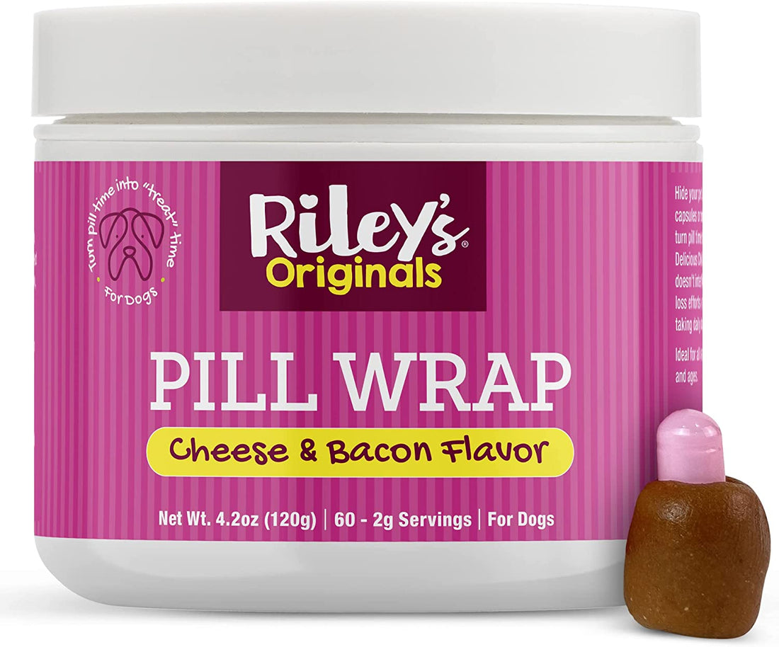 Riley's Cheese & Bacon Flavored Pill Wrap for Dogs - Pill Paste for Easy Medication Concealing