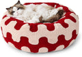 Lesure Donut Shaggy Plush Dog Bed: Calming, Anti-Slip, Various Colors & Sizes