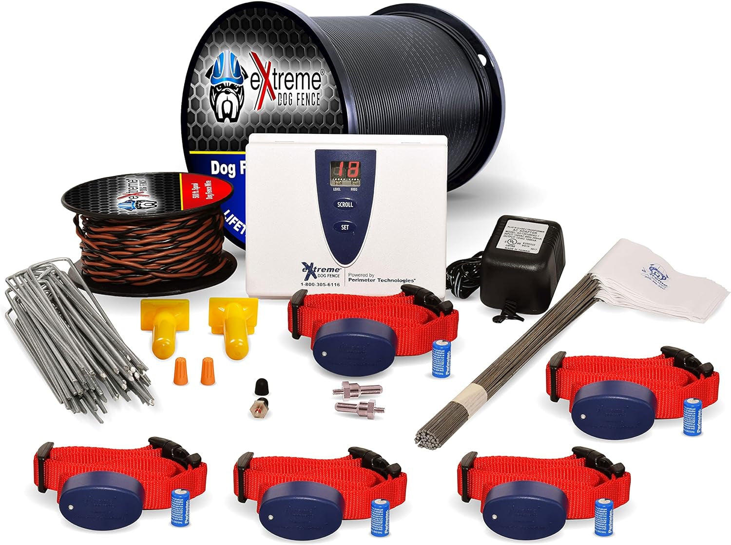 Extreme Pro Underground Electric Dog Fence – Reliable, Easy Setup Dog Fence System with 500 Ft Pro-Grade Wire for 2 Dogs