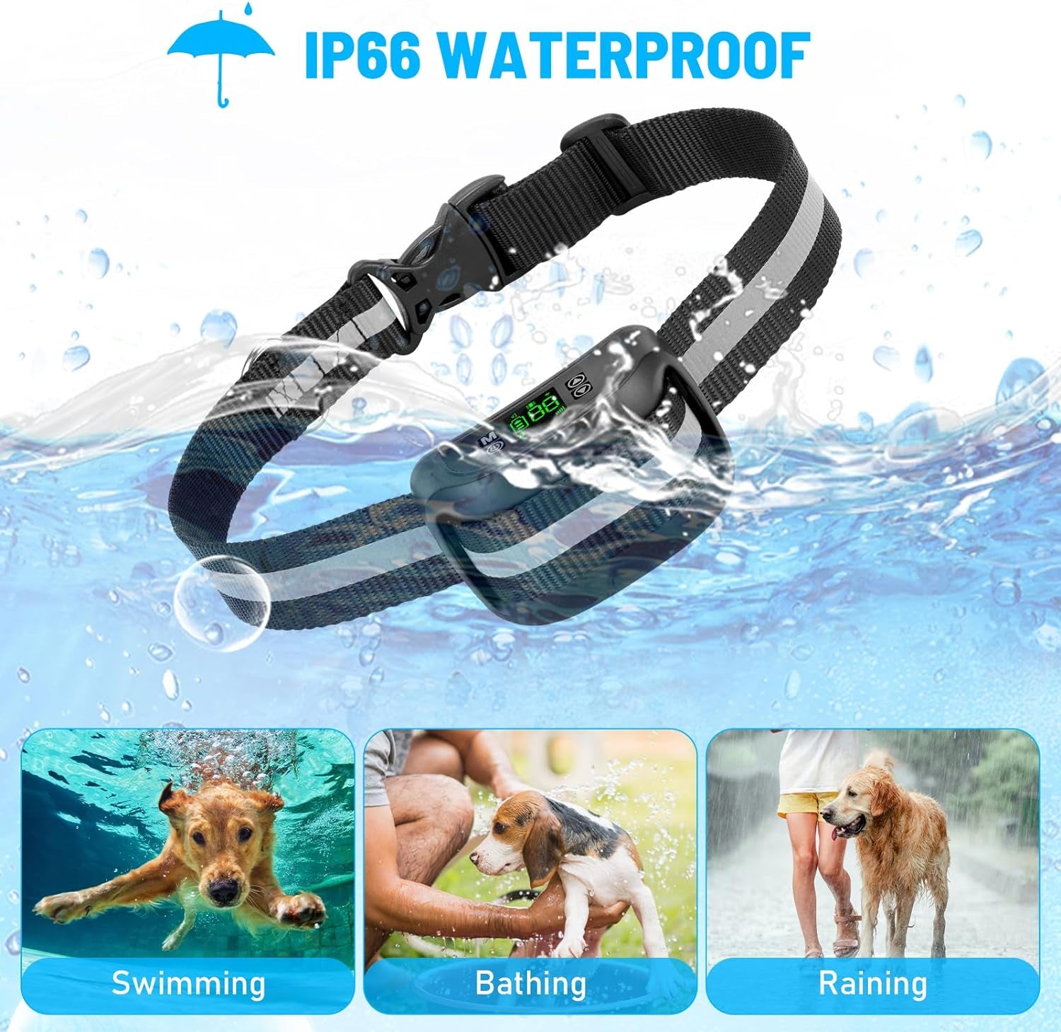 2-in-1 GPS Wireless Dog Fence & Remote Trainer, Waterproof Rechargeable Collar with Beep, Vibration & Shock