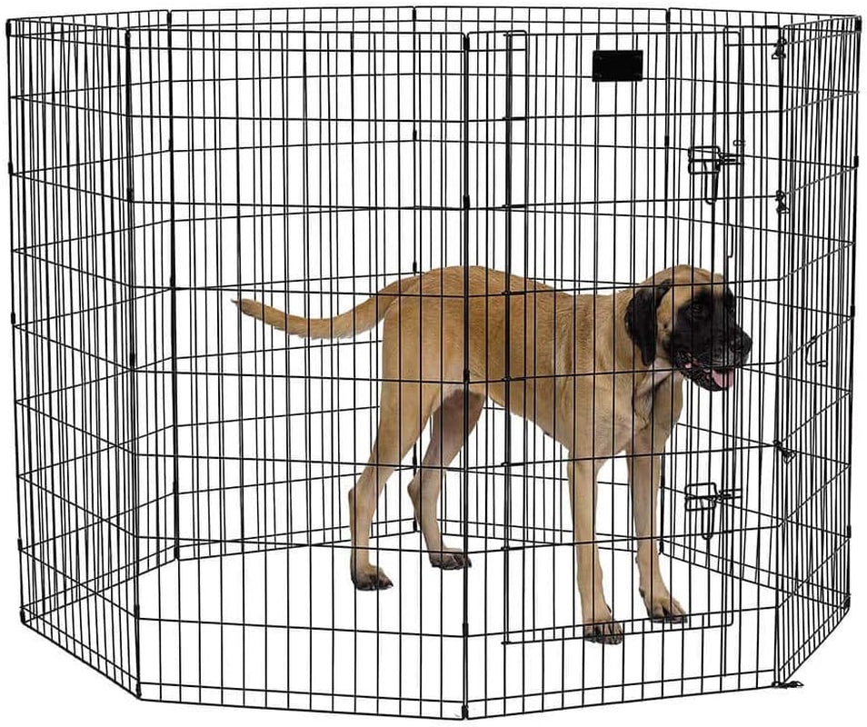 Midwest Foldable Metal Dog Exercise Pen – Portable Pet Playpen, Durable & Secure Outdoor/Indoor Dog Exercise Enclosure