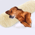 Faux Fur Dog Calming Pillow for Medium & Large Dogs, Anxiety Relief Neck Pillow, Machine Washable & Soft