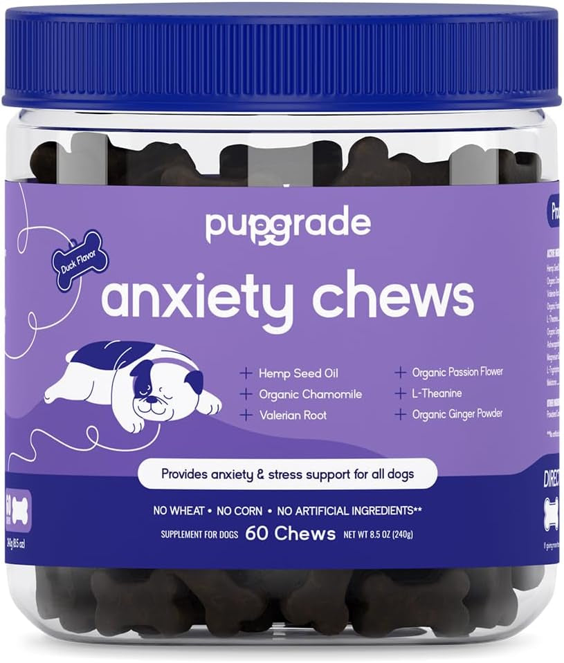 Pupgrade Anxiety Chews for Dogs - Meat Flavored Soft Chews, Natural Ingredients