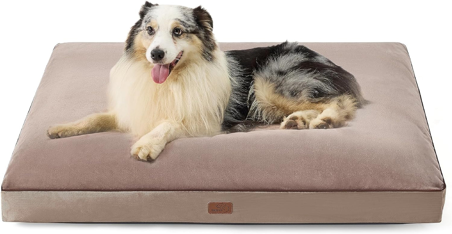 Bedsure Waterproof Large Dog Bed - 4 Inch Thick, Washable Cover, for Dogs up to 80lbs