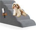 Romrol 4-Tier Dog Stairs: Non-Slip, Waterproof Fabric Cover, Ramp for Pets with Joint Issues, Grey