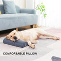 Large Dog Bolster Pillow/Headrest, High Resilience Foam for Cervical Neck Support, Machine Washable Cover