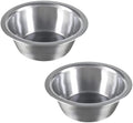 Set of 2 Stainless Steel Dog Bowls, 8Oz, Dishwasher Safe, Hangs in Cage/Kennel/Crate, Silver