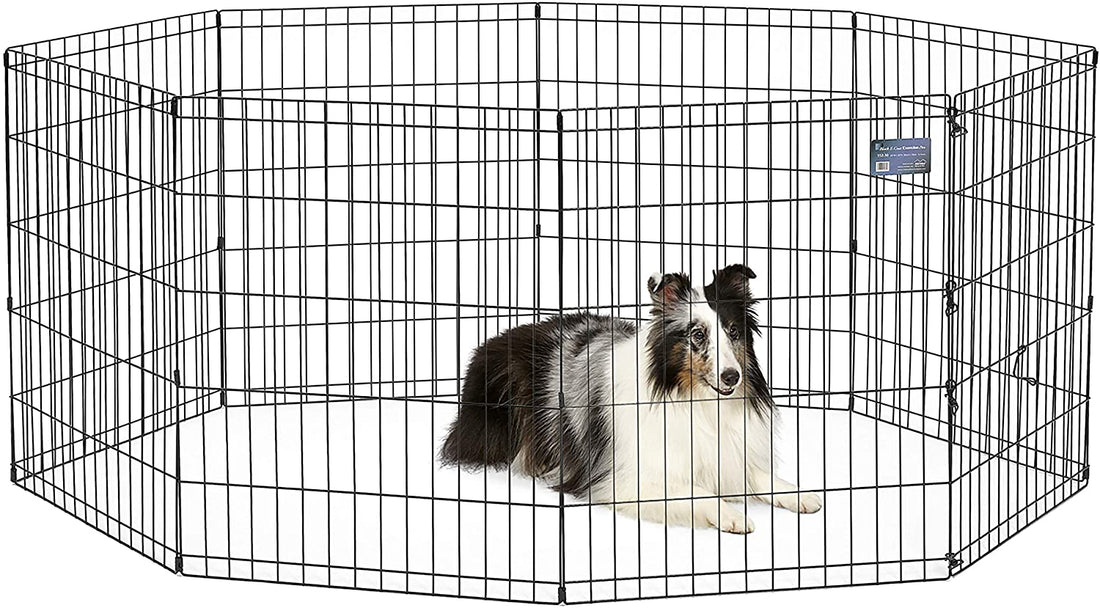 Midwest Foldable Metal Dog Exercise Pen – Portable Pet Playpen, Durable & Secure Outdoor/Indoor Dog Exercise Enclosure