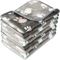 4-Piece Pet Blanket Set - Paw Print Fleece Blankets for Small & Medium Dogs, Guinea Pigs & Small Animals