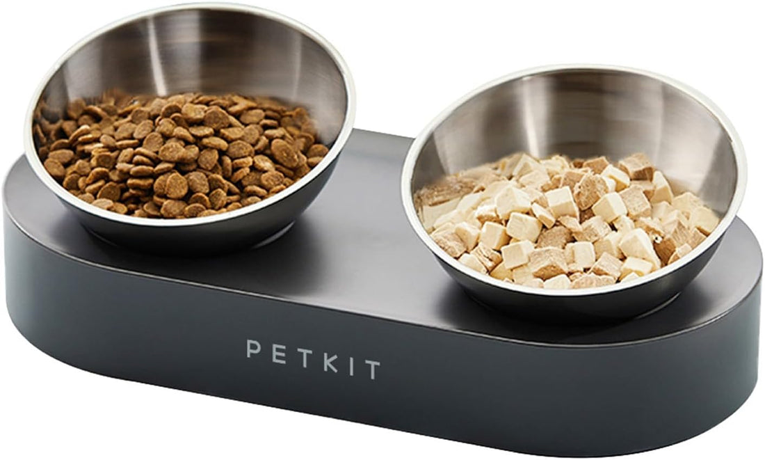 PETKIT Elevated Stainless Steel Pet Bowl: Non-Slip, Tilted, No-Spill Design, for Food & Water