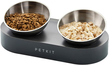 PETKIT Elevated Stainless Steel Pet Bowl: Non-Slip, Tilted, No-Spill Design, for Food & Water