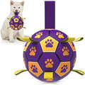 Dog Soccer Ball with Tug Straps, Interactive, Water Toy for Small & Medium Dogs - 6