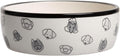 Pearhead Woof Ceramic Pet Bowl, White, Microwave/Dishwasher Safe, 24 Oz