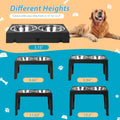 Niubya Adjustable Elevated Dog Bowls: 2 Stainless Steel Bowls, 5 Heights for All Dog Sizes