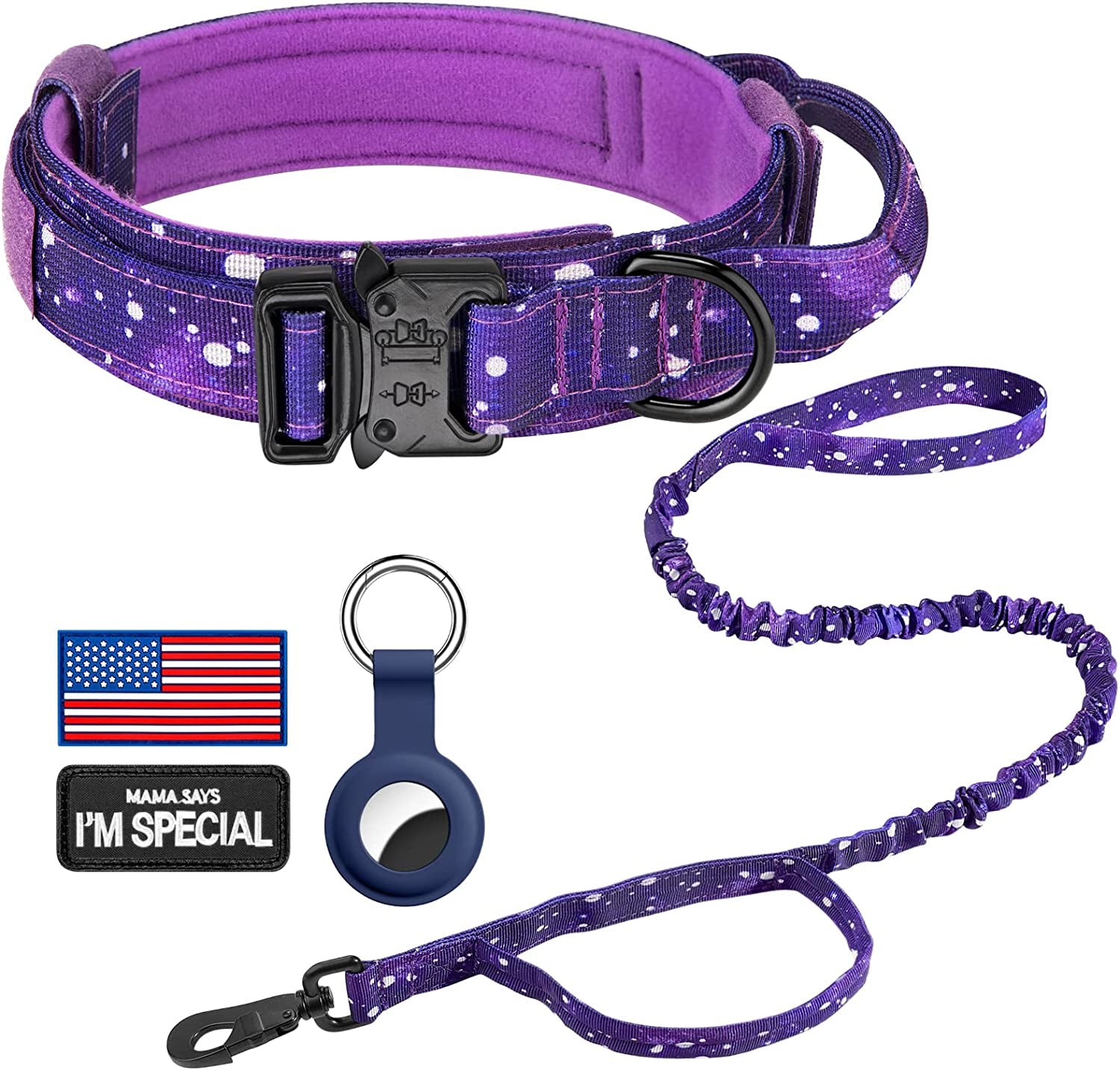 DAGANXI Tactical Dog Collar - Adjustable Military Training Collar with Handle and Metal Buckle for Medium/Large Dogs