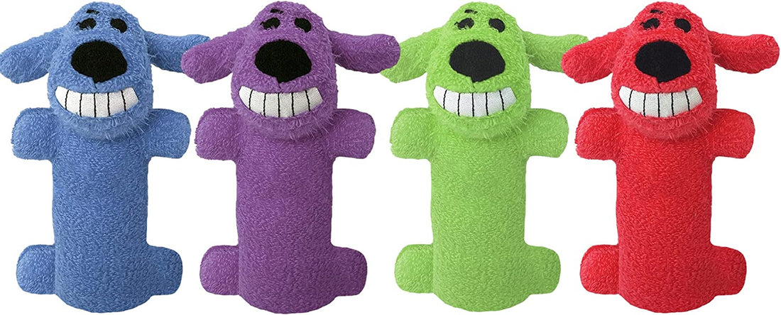 Multipet 6-Inch Loofa Dog Toy - Assorted Colors, Perfect for Small to Medium Dogs - Original Mini Chew Toy