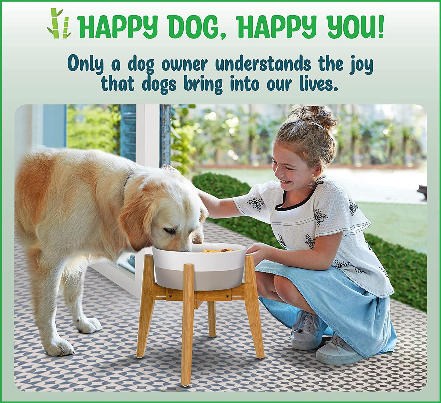 Elevated Dog Bowl Stand, Multi-Height Options, Raises Food & Water Dishes for Large Dogs