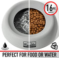 Franklin Sports Spill-Proof Portable Pet Bowl: 16 Oz, BPA-Free for Travel, White/Gray