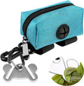 Dog Poop Bag Holder Set, Leash Attachment, Metal Carrier, Hands-Free Design - Black