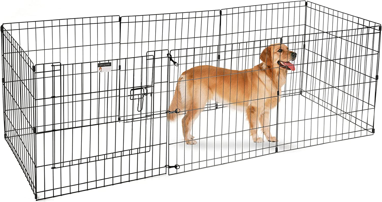 PETMAKER Puppy Playpen - Foldable 24-Inch Metal Exercise Enclosure with 8 Panels - Indoor/Outdoor Fence