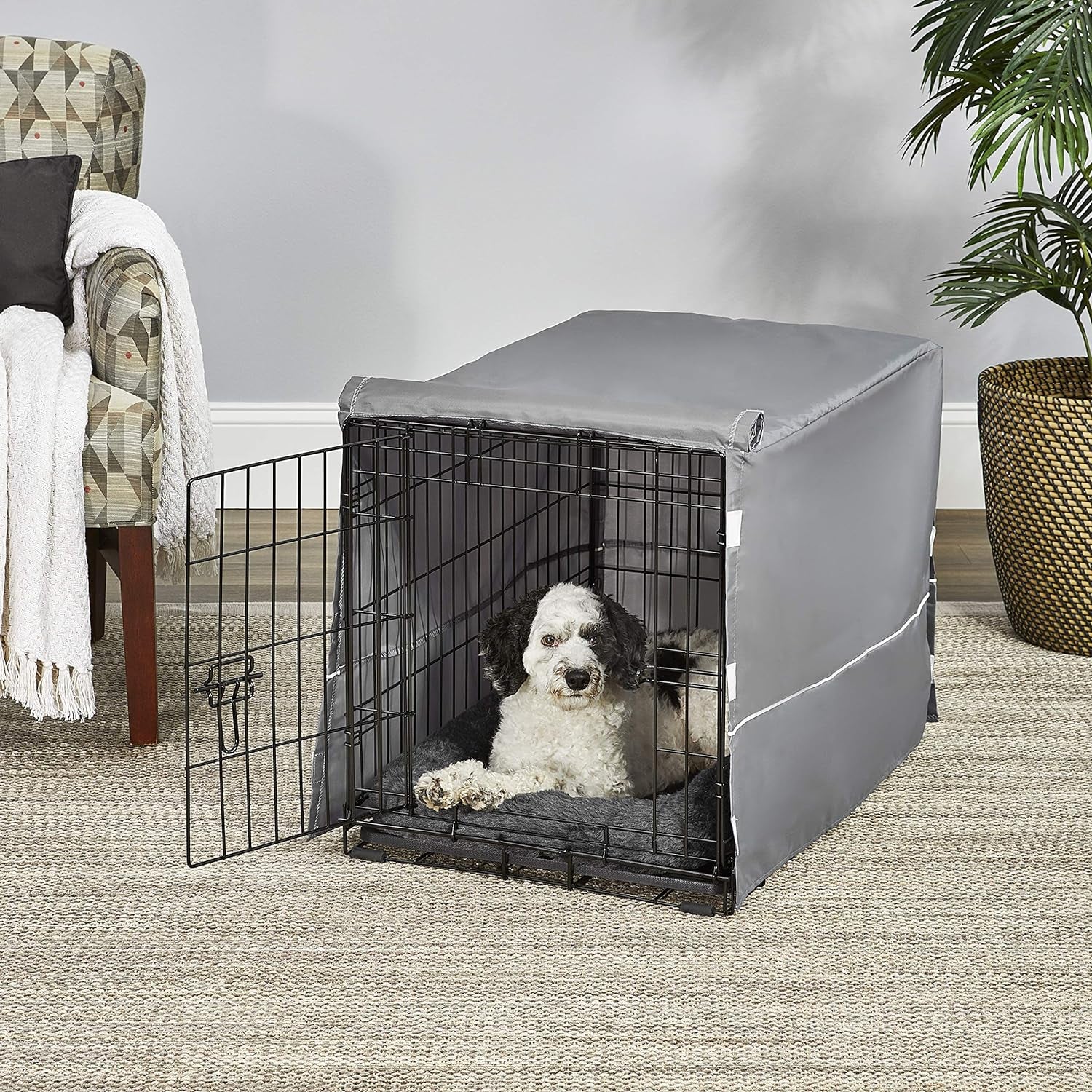 Midwest Double Door Dog Crate Kit – Includes Various Sized Dog Crate, Matching Gray Bed, Crate Cover, and Divider Panel, Durable & Easy to Clean