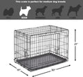 Double Door Enhanced Dog Crate – Metal Dog Kennel with Leak-Proof Pan, Floor Protecting Feet, Various Sizes