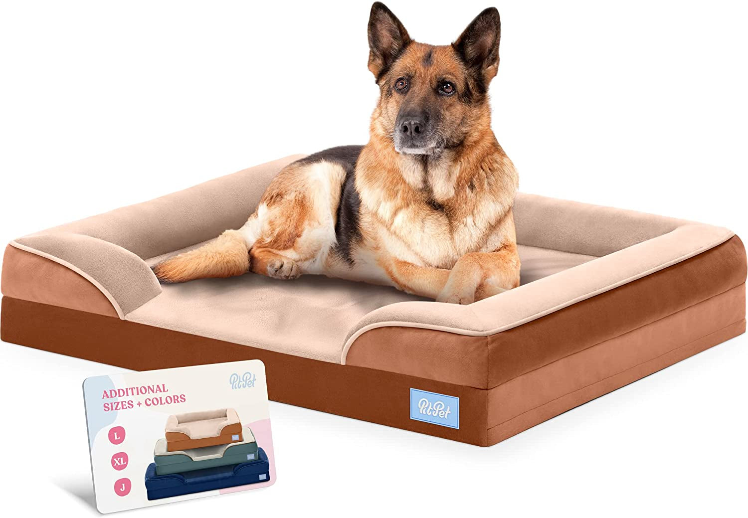 Orthopedic Sofa Dog Bed, Egg Foam, Extra Head/Neck Support, Waterproof, Medium Dogs