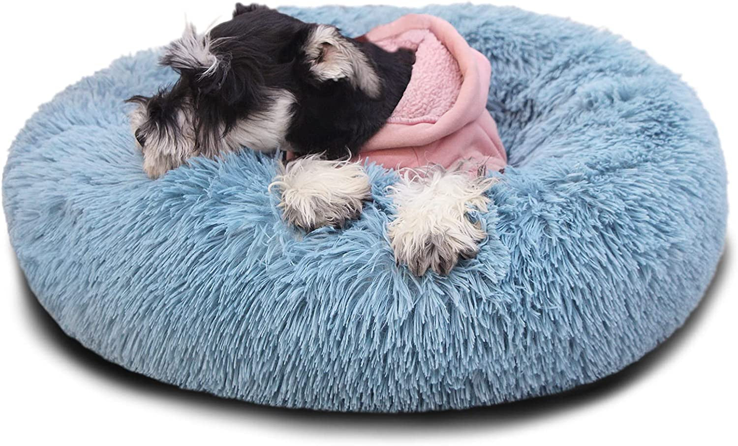 Small Calming Dog Bed - Anti-Anxiety, Washable, Fluffy, Waterproof, Anti-Slip Base