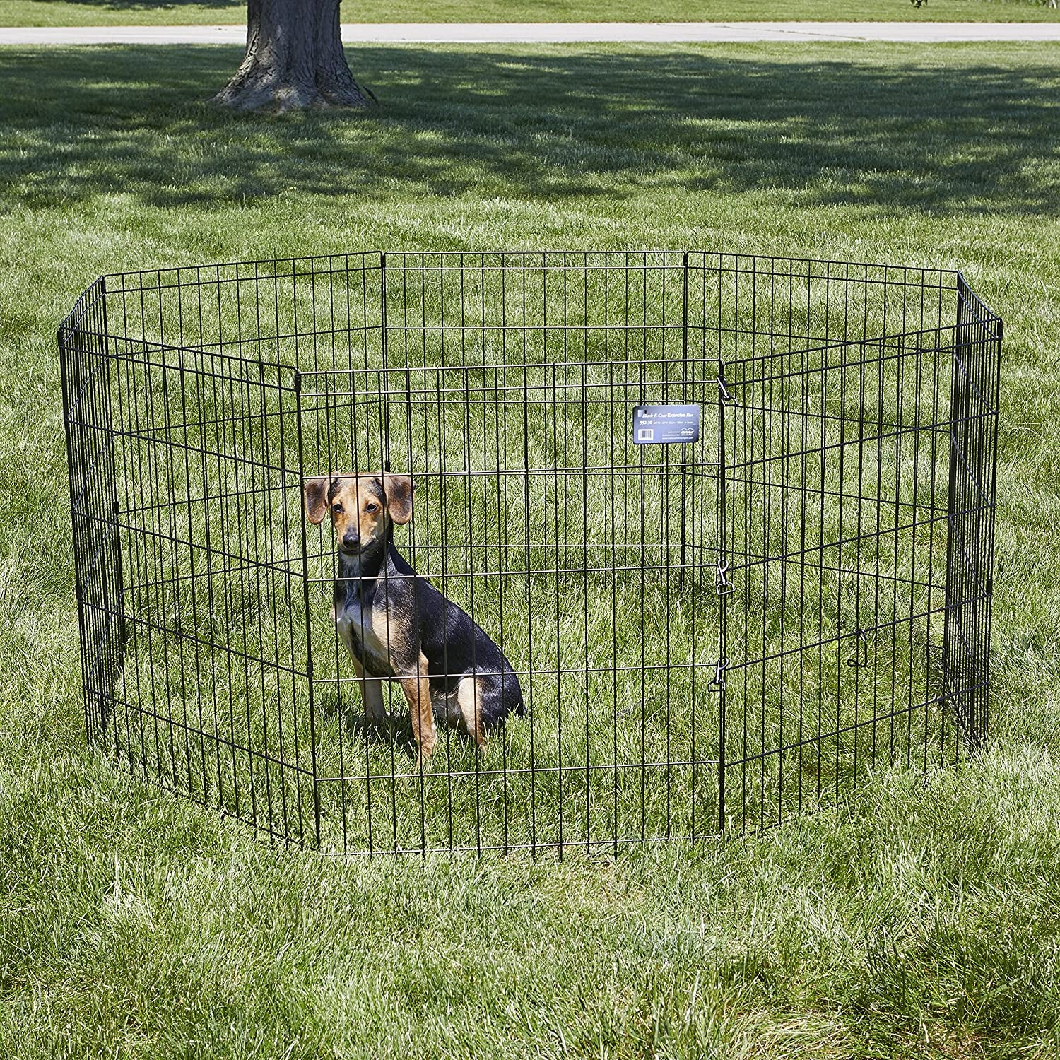 Midwest Foldable Metal Dog Exercise Pen – Portable Pet Playpen, Durable & Secure Outdoor/Indoor Dog Exercise Enclosure