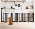 Wooden Foldable Dog Gate, Freestanding Multi-Panel Indoor Pet Gate, Extra Wide 24