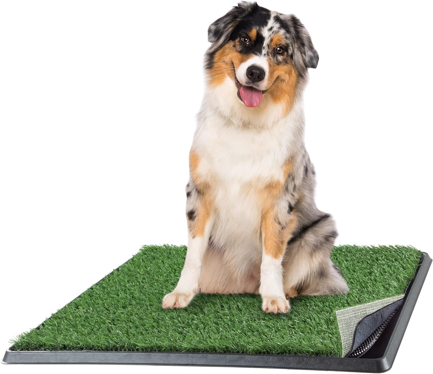 PETMAKER Artificial Grass Puppy Pee Pad with Tray – Reusable Multi-Layer Dog Potty Training Pad for Small Dogs
