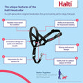 HALTI Headcollar for Medium Dogs - Adjustable, Reflective Anti-Pull Collar with Padded Nose Band