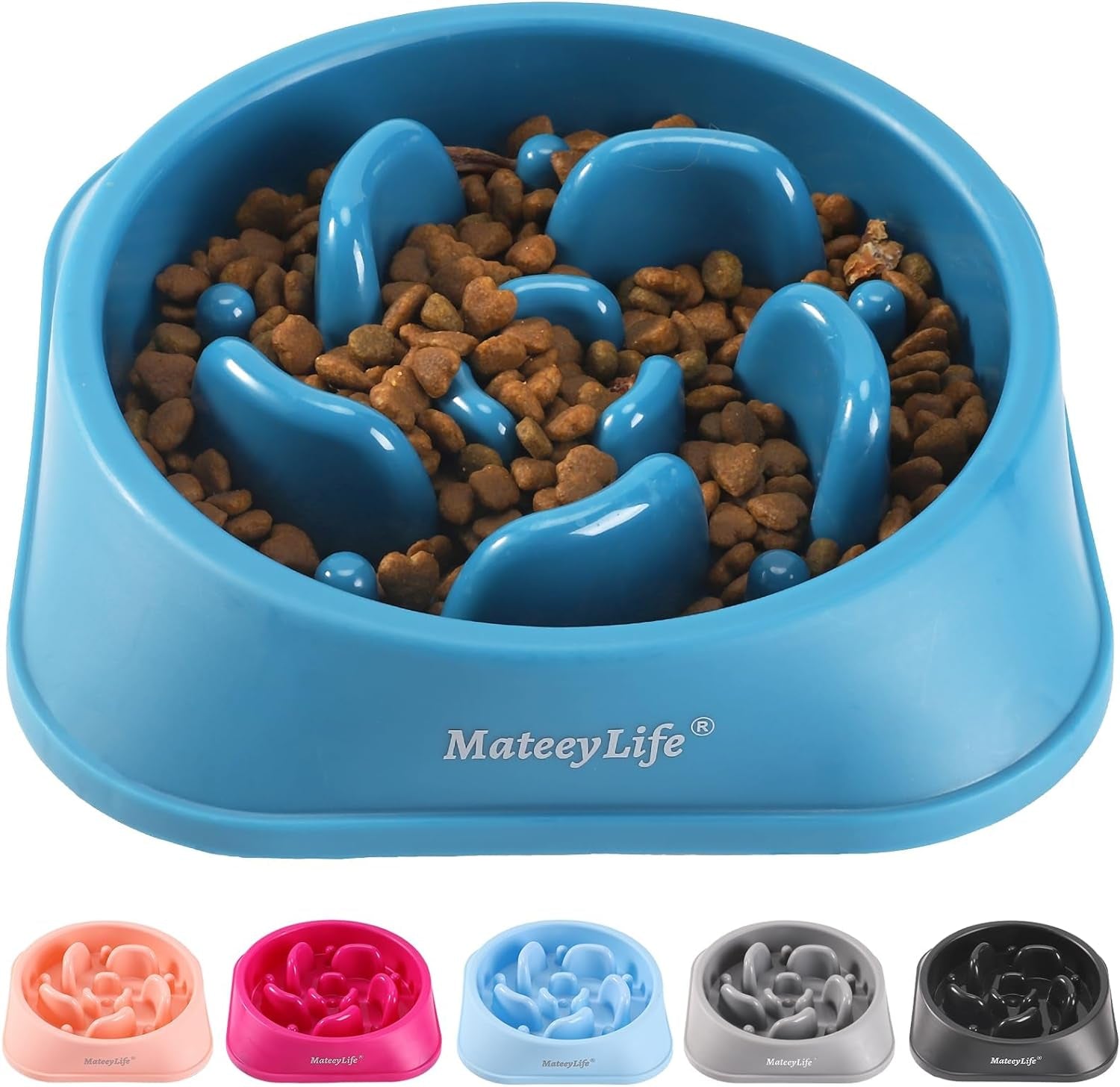 Mateeylife 1 or 2 Pieces, Slow Feeder Dog Bowls: Anti-Choking Puzzle Bowls - Various Colors