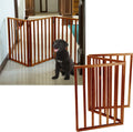 Multi-Panel Foldable Wood Dog Gate - Freestanding Indoor Pet Fence, Retractable Gate for Stairs & Doorways
