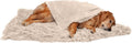 Waterproof Calming Dog Blanket – Plush Faux Fur & Velvet Furniture Protector, Washable, Extra Large Size for Dogs, Taupe