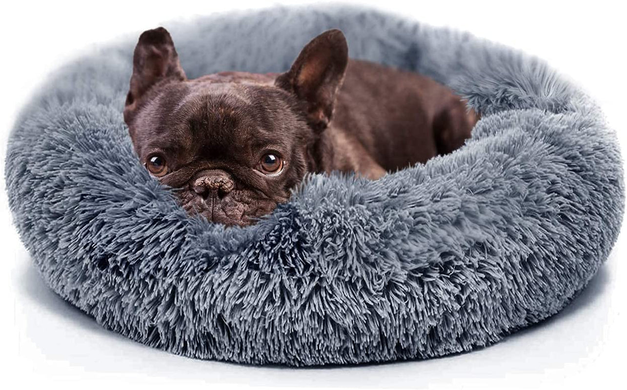 Small Calming Dog Bed - Anti-Anxiety, Washable, Fluffy, Waterproof, Anti-Slip Base