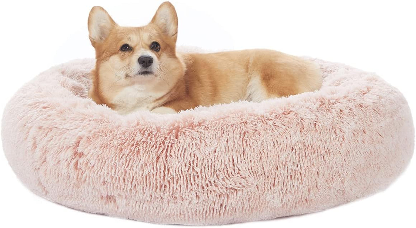 Calming Donut Dog Bed, 36" - Fluffy, Anti-Anxiety, Washable for Large Dogs - Various Colors & Sizes