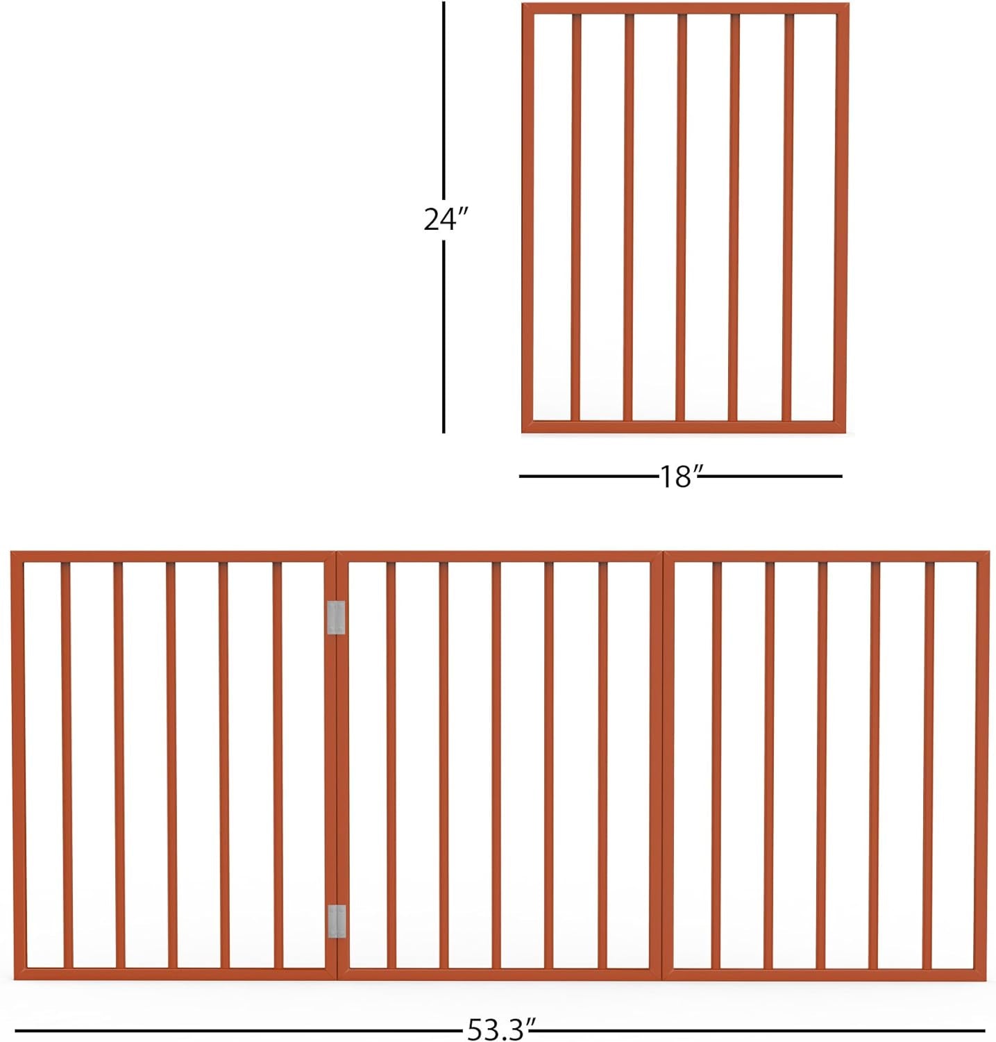 Multi-Panel Foldable Wood Dog Gate - Freestanding Indoor Pet Fence, Retractable Gate for Stairs & Doorways