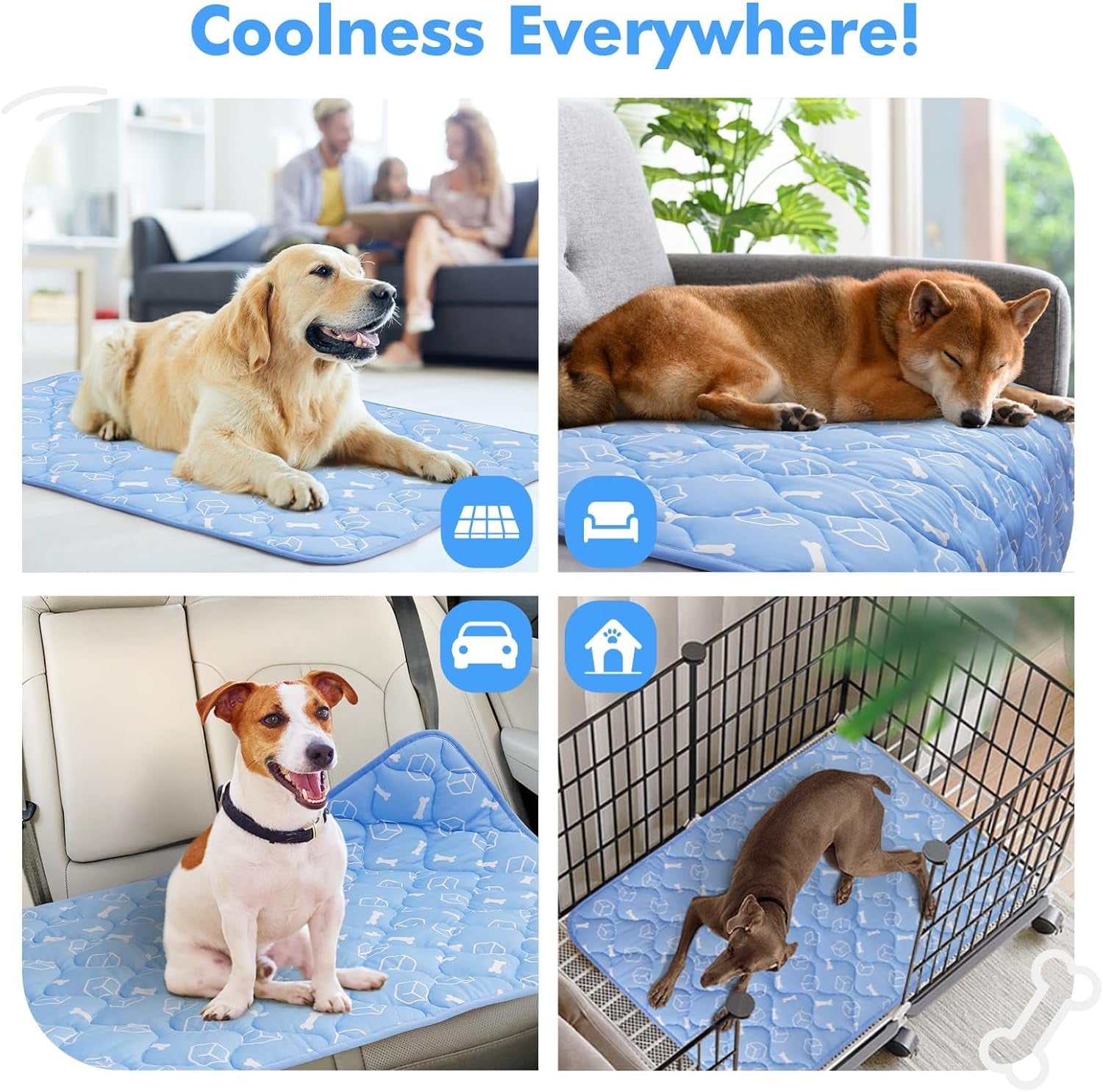 Cooling Mat for Extra Large Dogs - Waterproof & Washable Mat with Color-Changing Arc-Chill Cooling Fiber