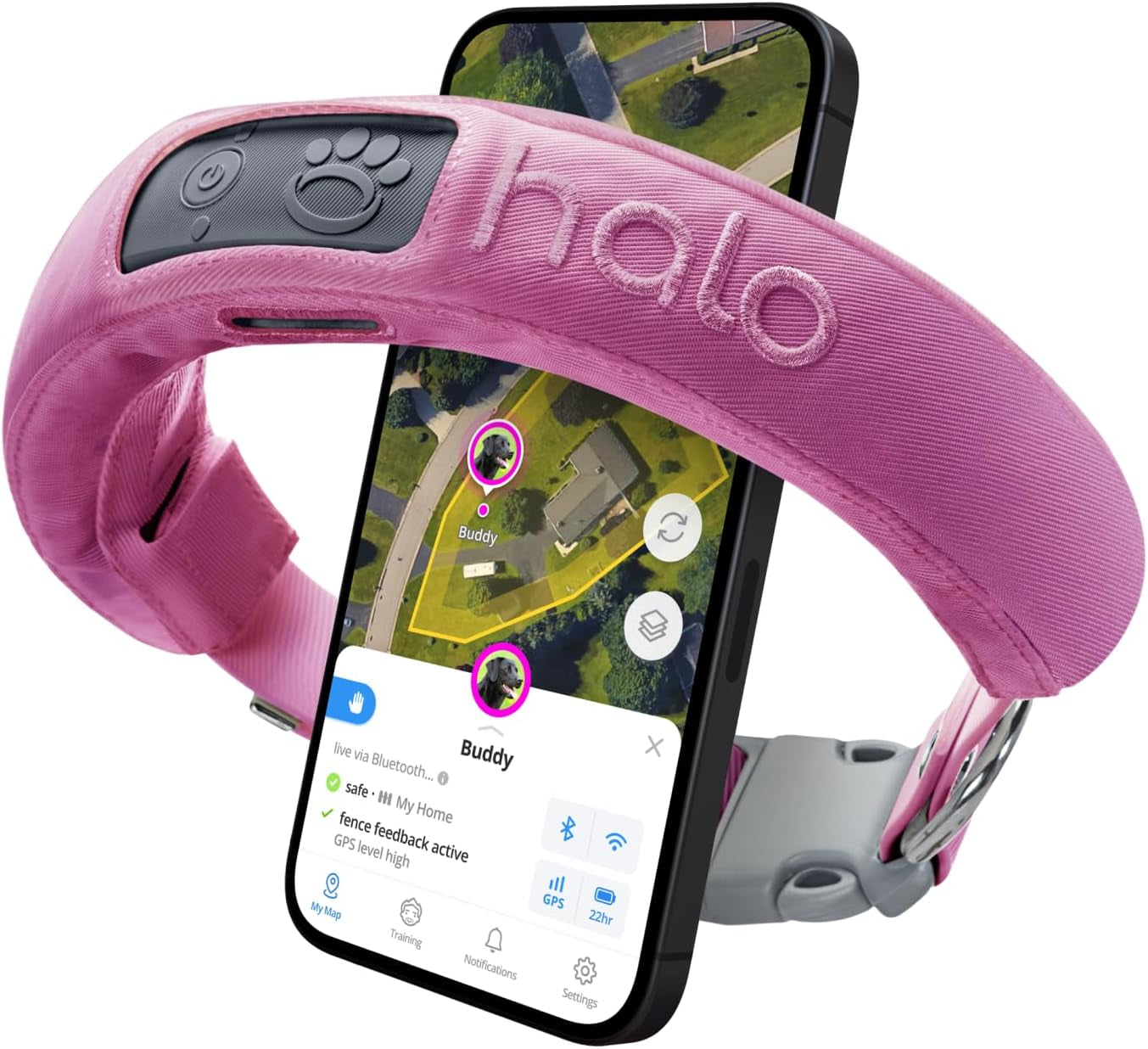 Halo Collar 3 GPS Dog Fence - Waterproof Wireless Fence with Real-Time Tracking, Instantly Create & Store Fences